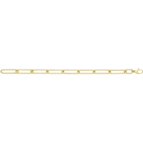 9ct Yellow Gold Ladies 7.5" Paperclip Bracelet 6.10g